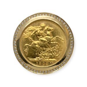 Diamond 0.30ct 1909 Full Sovereign Ring in 10K and 22K Yellow Gold