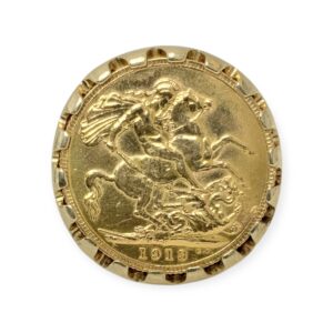 1913 Full Sovereign Ring in 9K and 22K Yellow Gold
