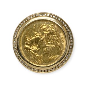 Diamond 0.30ct 1906 Full Sovereign Ring in 10K and 22K Yellow Gold