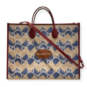 Gucci Raffia GG The Hamptons Open Tote Bag