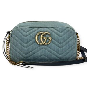 Gucci Pearly Marmont Denim Camera Bag