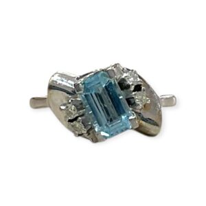 Quartz and Diamond 0.05ct Ring in 9K White Gold