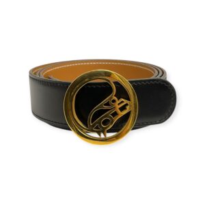 Hermes Cheval Horse Logo Buckle Belt