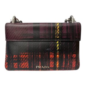 Prada Saffiano Tartin Plaid Flap Bag