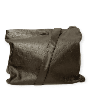 Gucci Zip Top Messenger Bag Guccissima Leather