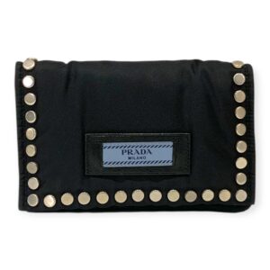 Prada Etiquette Flap Studded Tessuto Bag