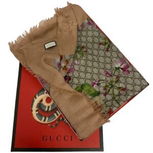 Gucci GG Blooms Monogram Floral Print Shawl
