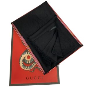 Gucci GG Ghost Black Large Scarf Shaw