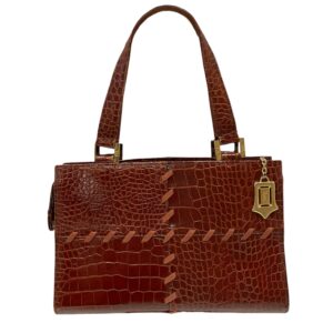 Saint Laurent Croc Embossed Patchwork Hnadbag