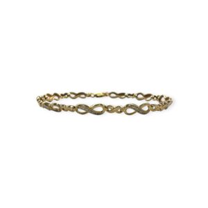18.5cm Diamond 0.05cts Bracelet in 9K Yellow Gold