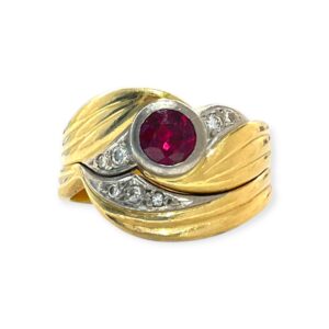 Diamond 0.10ct Duo Ring in 18K Yellow Gold