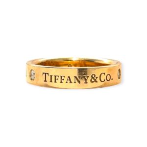 Tiffany&Co. 0.07ct Diamond Band Ring in 18K Yellow Gold