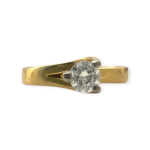 Diamond 0.25cts Ring In 18K Yellow Gold