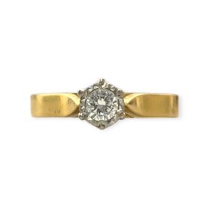 Diamond 0.2cts Ring In 18K Yellow Gold