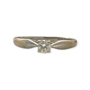 Diamond 0.1cts Ring In 10K White Gold
