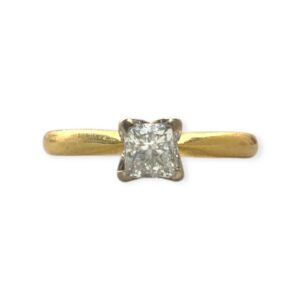 Diamond 0.4cts Ring In 18K Yellow Gold
