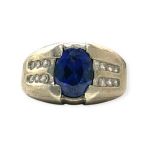 Quartz And Diamond 0.2cts Ring In 10K White Gold