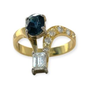 Quartz And Diamond 0.45cts Ring In 18K Yellow Gold