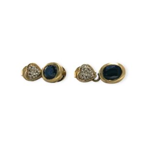 Quartz And Diamond 0.02cts Earrings In 9K Yellow Gold