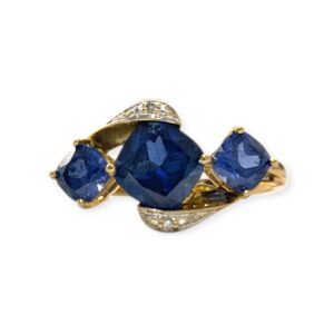 Quartz And Diamond 0.01cts Ring In 9K Yellow Gold