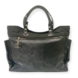 Chanel Biarritz Pocket Tote Quilted Coated Canvas Bag