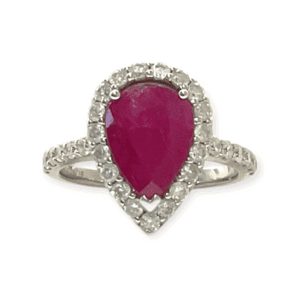 Ruby and Diamond 0.65ct Ring in 14k White Gold