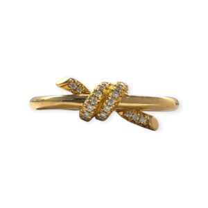 Tiffany&Co. 0.05ct Diamond Knot Ring in 18K Yellow Gold