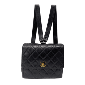 Chanel Vintage Leather Navy Blue Backpack