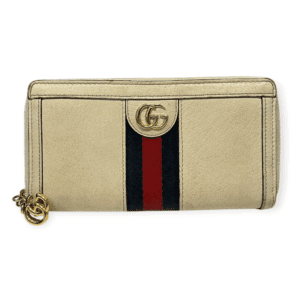 Gucci Leather Ophidia Web Long Wallet