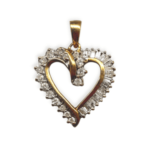 Diamond 0.50cts Heart Pendant in 10K Yellow Gold