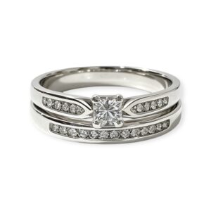 Diamond 0.20cts Ring In 9K White Gold