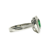 Emerald and Diamond 0.01cts Ring In 9K White Gold