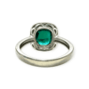Emerald and Diamond 0.01cts Ring In 9K White Gold