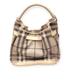 Burberry Smoke Check Coated Canvas Bag