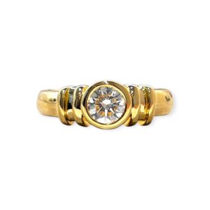 Diamond 0.40cts Ring In 18K Yellow Gold