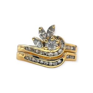 Diamond 0.78cts Duo Ring In 18K Yellow Gold