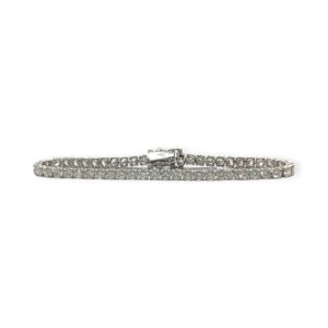 19cm Lab Diamond 6cts Bracelet In 14K White Gold