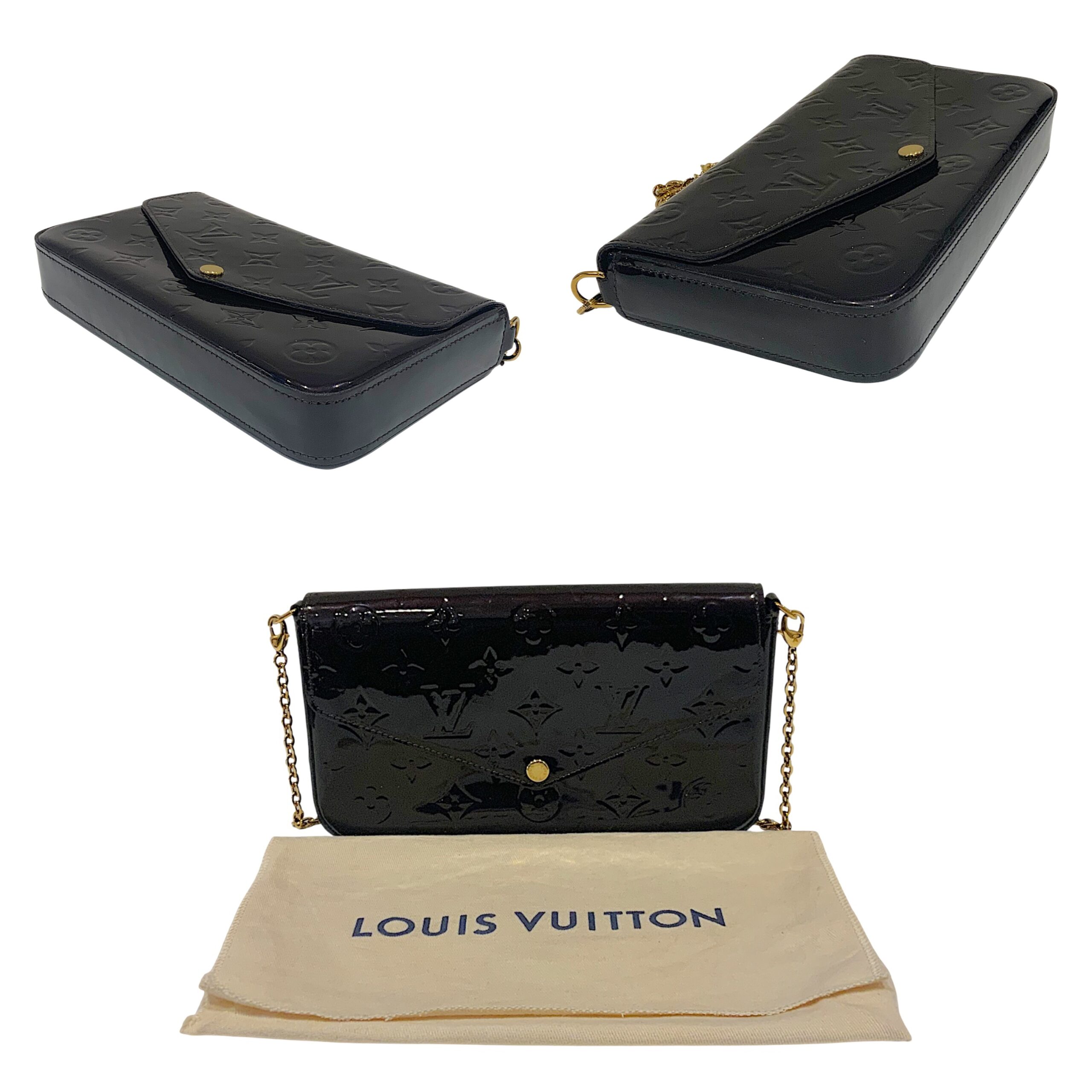 IMG_4901 Louis Vuitton Vernis Monogram Felicie Pochette Bag