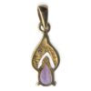 Diamond 0.01cts & Amethyst Pendant in 9K Yellow Gold