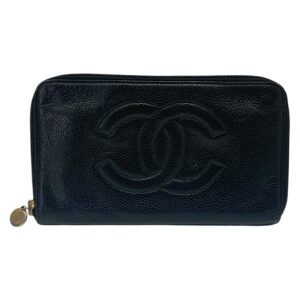 Channel Black Caviar Leather Long Wallet