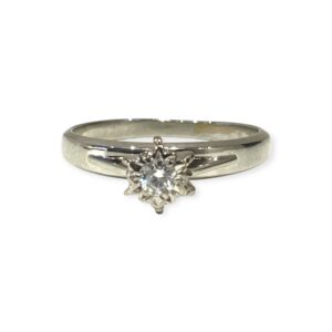 White Diamond 0.05ct Ring In 18K White Gold