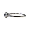 Blue Gem & 0.05ct Diamond Ring In 14K White Gold