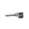 Diamond 0.05cts & Black Stone Ring in 9K White Gold