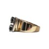 Cubic Zirconia & Green Gemstone Ring in 9K Yellow Gold