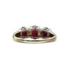 Diamond 0.03cts Ring with Red Gem in 9K Yellow Gold