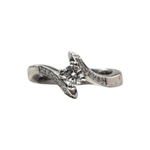 Diamond 0.35cts Ring in 950CT Silver Platinum