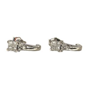 Diamond 0.24cts Stud Earrings In 9K White Gold