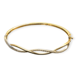 Diamond 0.25ctw Twisted Bangle in 9K Yellow Gold
